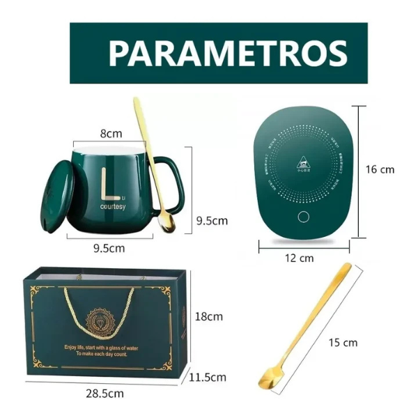 Taza de Cerámica Eléctrica con Base Calentadora Inteligente – 450 ml