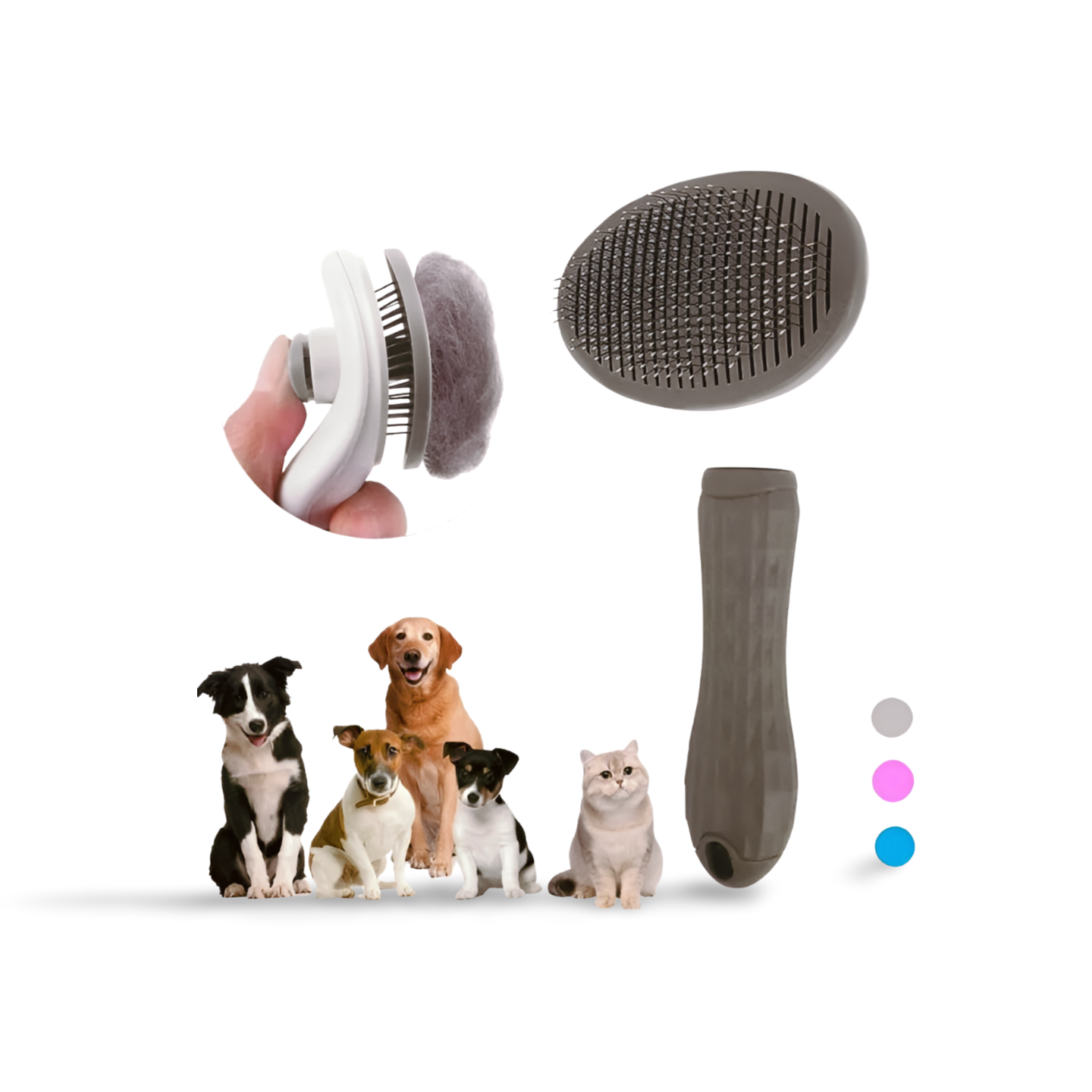 Di adiós al pelo suelto con el Peine Autolimpiante para Mascotas! 🐶🐱