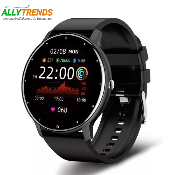 Reloj deportivo inteligente , posee pantalla completamente táctil, resistente al agua, bluetooth para Android e IOS.