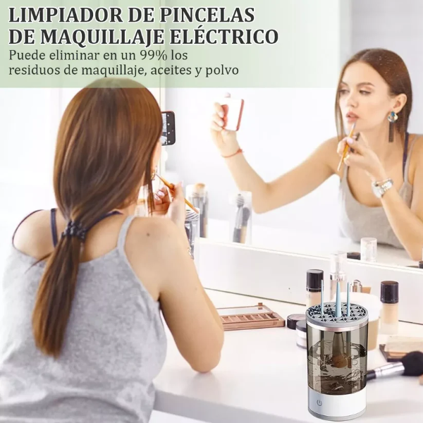 Limpiador Eléctrico de Brochas de Maquillaje, Limpieza Rápida y Profunda