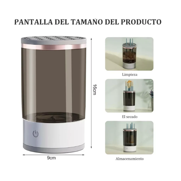 Limpiador Eléctrico de Brochas de Maquillaje, Limpieza Rápida y Profunda