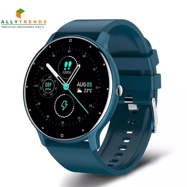 Reloj deportivo inteligente , posee pantalla completamente táctil, resistente al agua, bluetooth para Android e IOS.