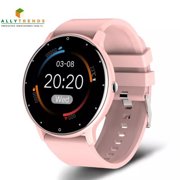 Reloj deportivo inteligente , posee pantalla completamente táctil, resistente al agua, bluetooth para Android e IOS.