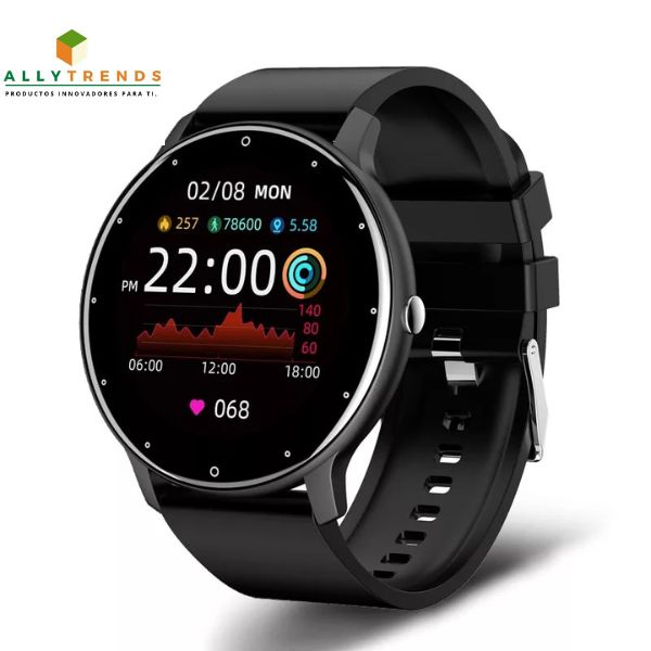 Reloj deportivo inteligente , posee pantalla completamente táctil, resistente al agua, bluetooth para Android e IOS.