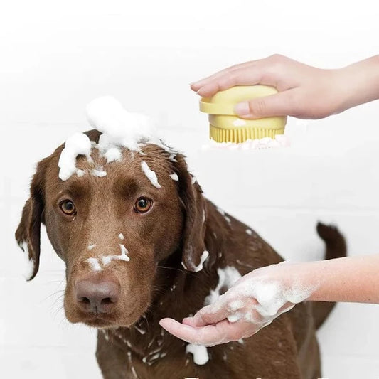 Cepillo Masajeador de Champú para mascota, es perfecto para perros, cachorros y gatos.