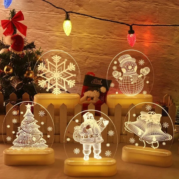 Esta Lámpara 3D acrílica LED con luces nocturnas es el perfecto regalo para esta Navidad y Año Nuevo 2024