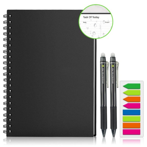 Cuaderno inteligente de  papel espiral A4, borrable y reutilizable.