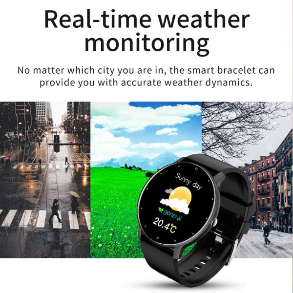 Reloj deportivo inteligente , posee pantalla completamente táctil,  resistente al agua, bluetooth para Android e IOS.