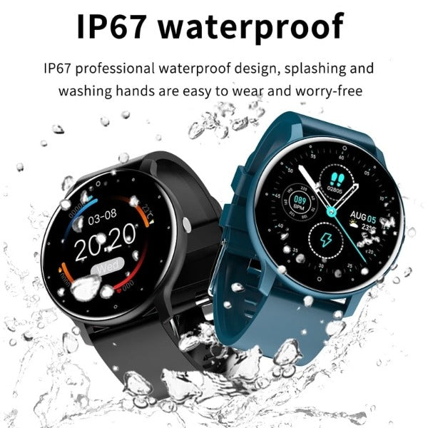 Reloj deportivo inteligente , posee pantalla completamente táctil,  resistente al agua, bluetooth para Android e IOS.