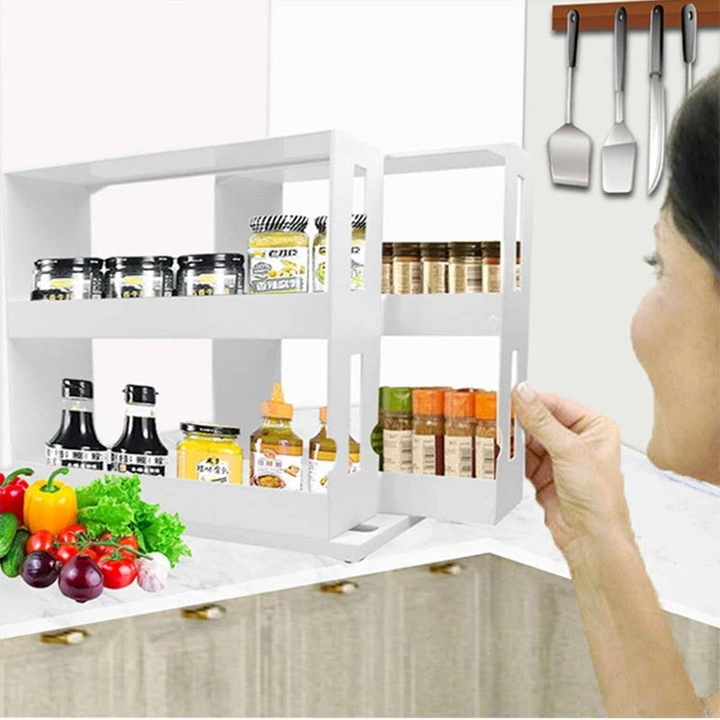 Estante organizador de especias de cocina de doble capa. "Kitchen Spice Organizer"