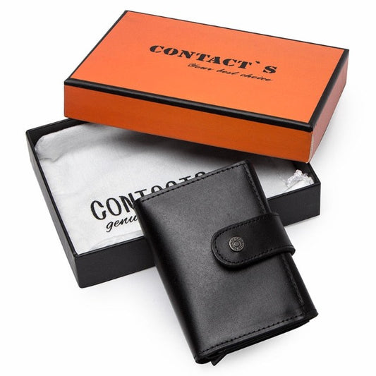 Monedero automático de cuero y antirrobos " Smart Contact Wallet"