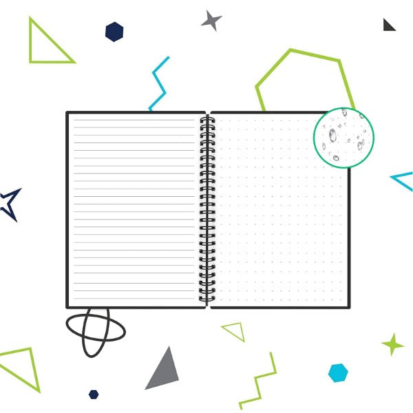 Cuaderno inteligente de  papel espiral A4, borrable y reutilizable.