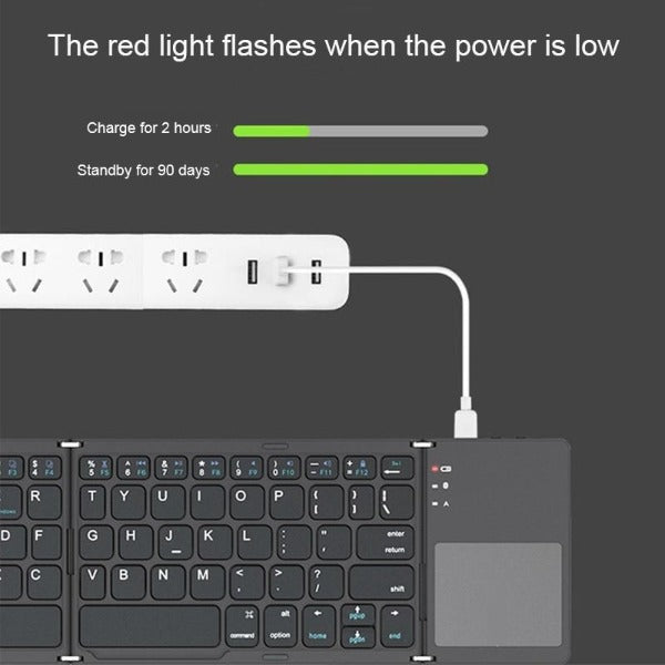 Mini teclado plegable bluetooth 3.0 inalámbrico para Windows, Smartphone/Tablet Android e iPhone/iPad IOS. - Comercial AllyTrends SpA