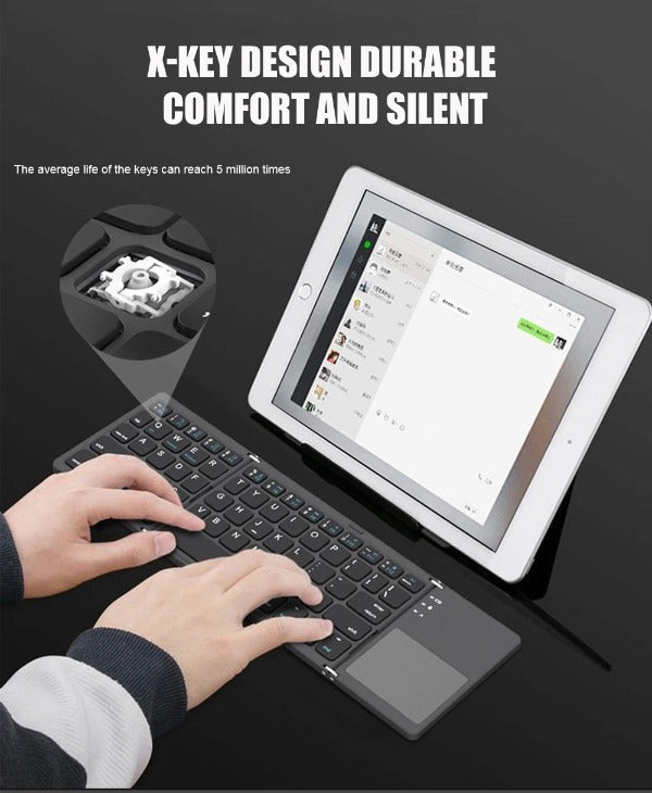 Mini clavier pliant bluetooth 3.0 sans fil pour Windows,  Smartphone/Tablette Android et iOS iPhone/iPad.